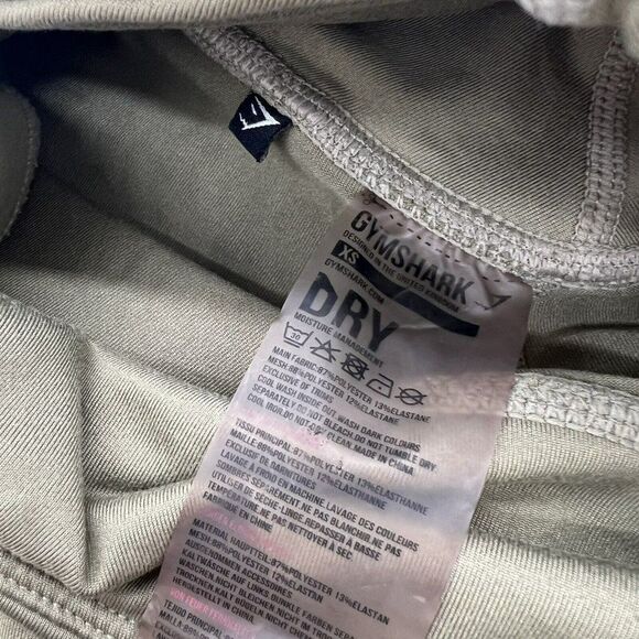 Gymshark Olive Green Ankle Leggings Mesh Panel Cutouts Size XS - Picture 4 of 7